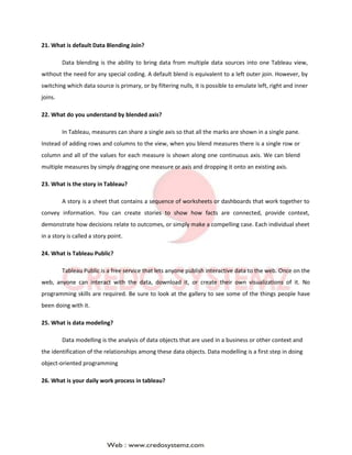 Tableau interview questions and answers | PDF