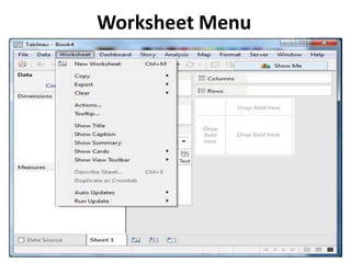 Worksheet Menu
 