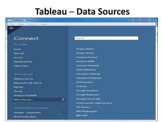 Tableau ─ Data Sources
 
