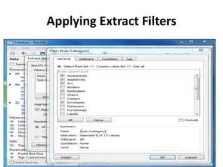 Applying Extract Filters
 