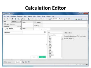 Calculation Editor
 