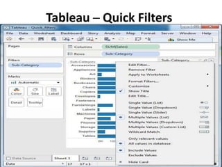 Tableau ─ Quick Filters
 