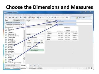 Choose the Dimensions and Measures
 