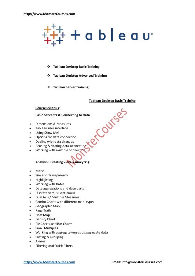 advanced tableau training