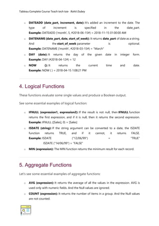 Tableau Tutorial Complete by Rohit Dubey | PDF