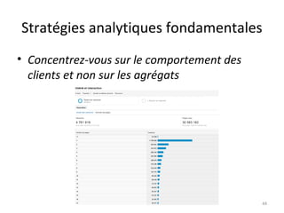 Stratégies analytiques fondamentales
• Concentrez-vous sur le comportement des
clients et non sur les agrégats
44
 