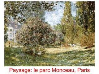 Paysage: le parc Monceau, Paris