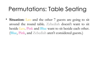 Permutations: Table Seating ,[object Object]