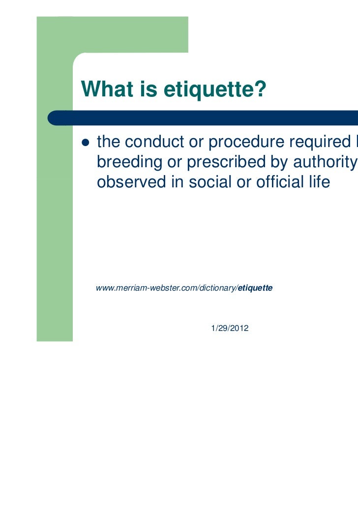 Table Etiquette Definition