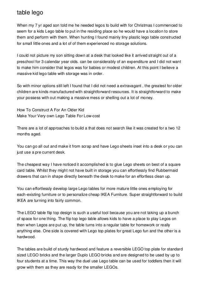 lego table top sheets