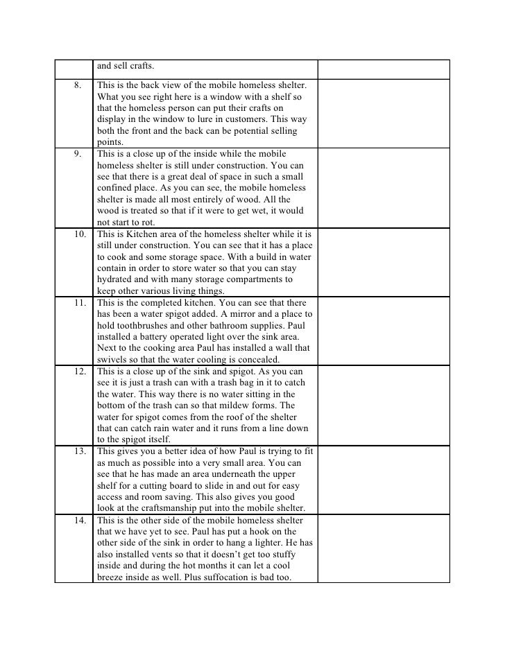 Table for storyboard