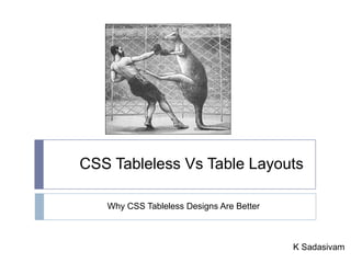 CSS Tableless Vs Table Layouts | PPTX
