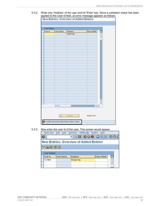 Table maintenance generator and its modifications | PDF