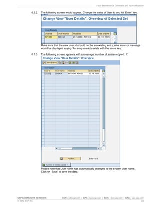 Table maintenance generator and its modifications | PDF