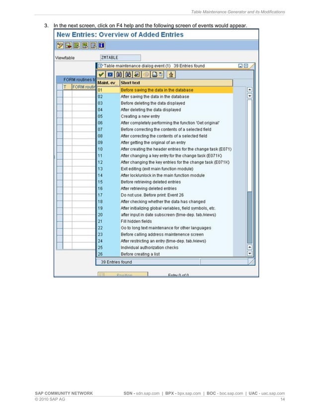 Table maintenance generator and its modifications PDF