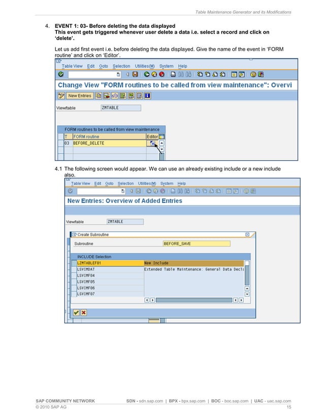 Table maintenance generator and its modifications PDF