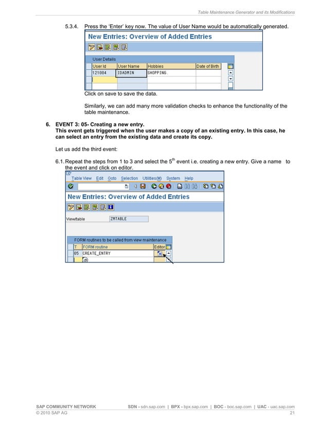 Table maintenance generator and its modifications PDF