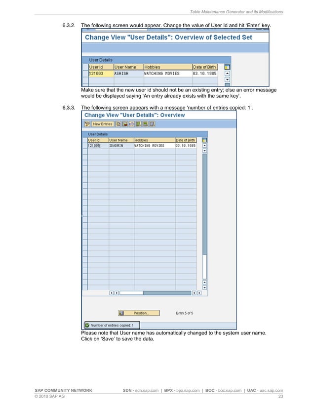 Table maintenance generator and its modifications PDF