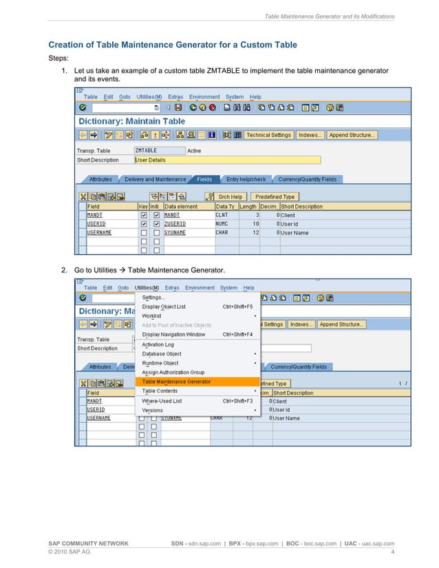 Table maintenance generator and its modifications PDF