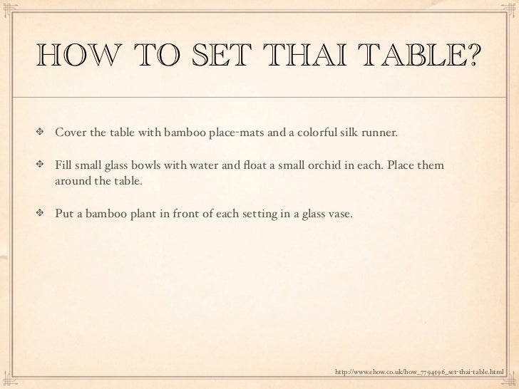 Thai Table manners Thai Table manners