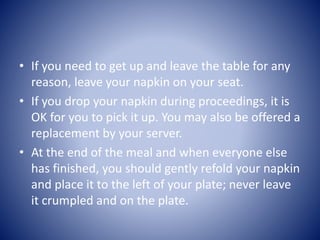 Table manners made Easy! | PPTX