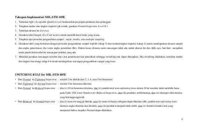 Table mil std_105_e