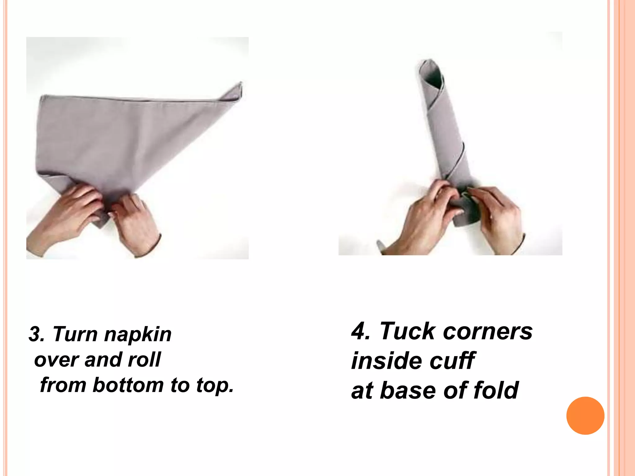Table napkin folding PPT