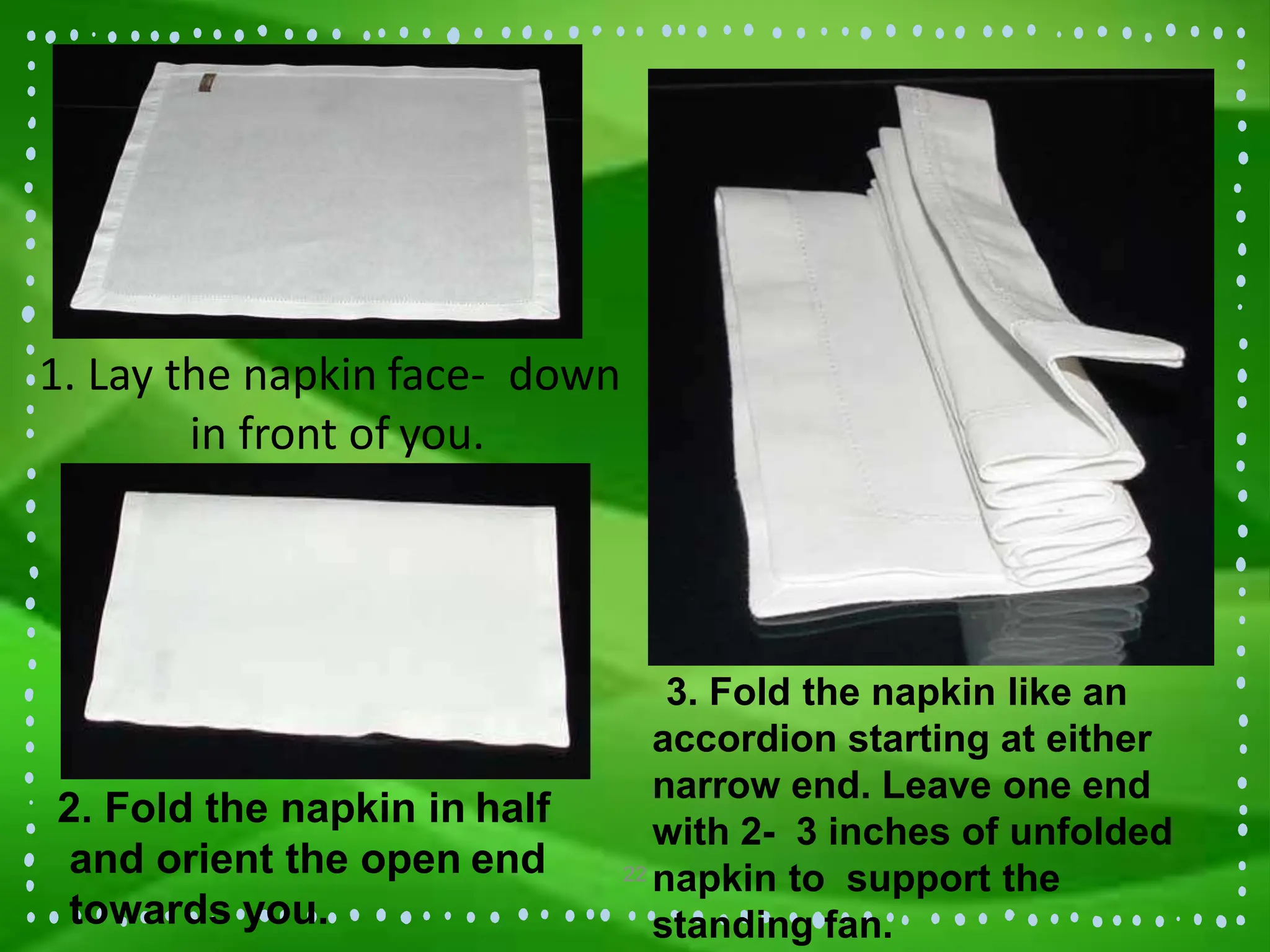 Table Napkin Folding Food Beverage Service PPT table-napkin-folding-food-beverage-service-ppt