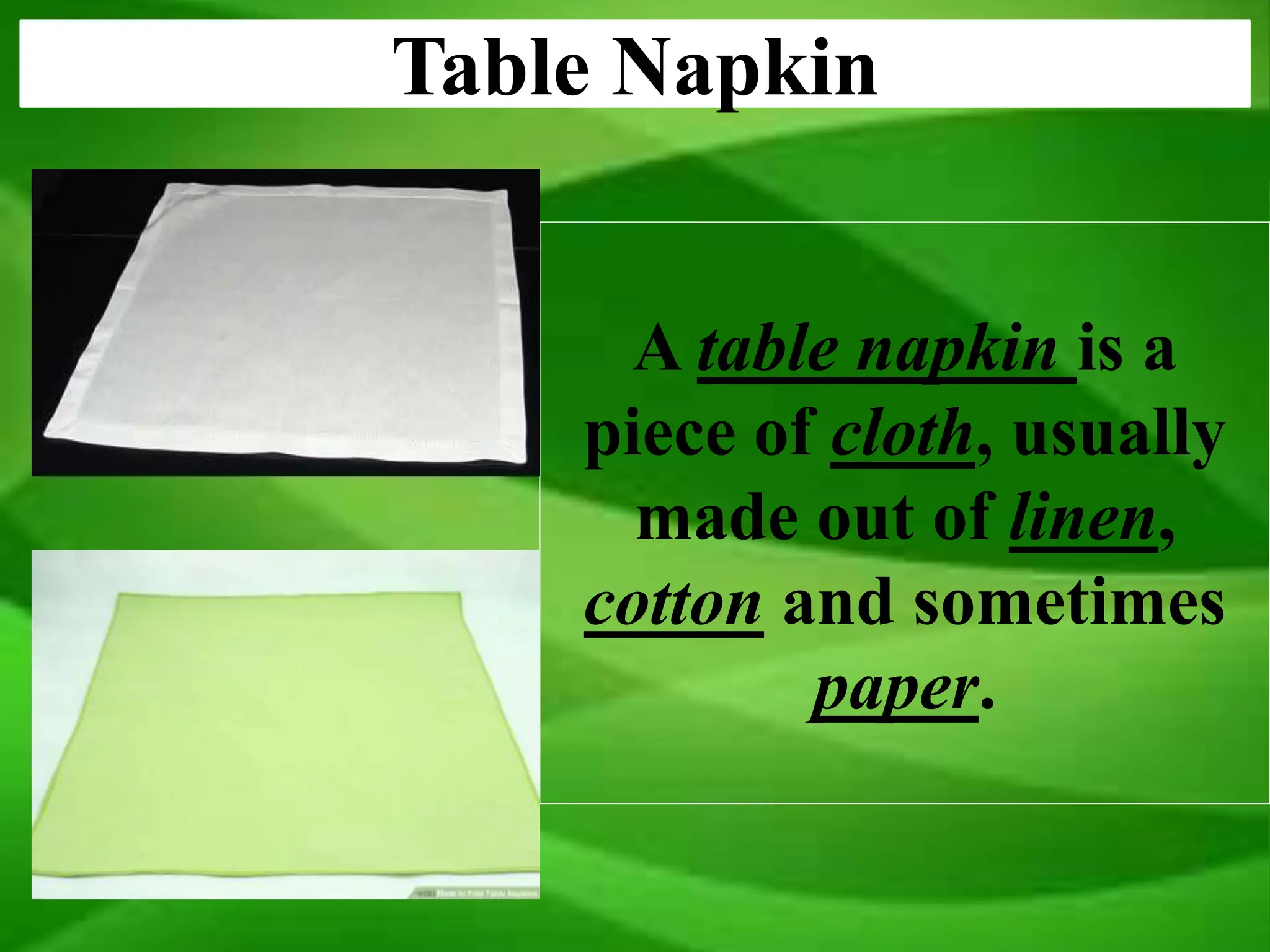 Table Napkin Folding Food Beverage Service PPT how-to-fold-a-napkin-in-13-beautiful-ways-como-dobrar-guardanapos