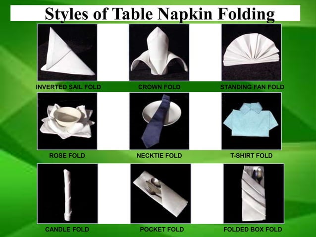 Table Napkin Folding Food Beverage Service PPT table-napkin-folding-food-beverage-service-ppt