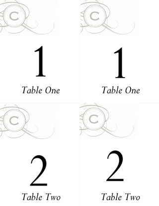 1
Table One
             1
            Table One




 2
Table Two
            2
            Table Two
 