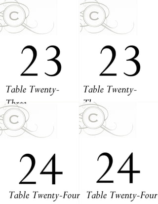 Table numbers | PPT
