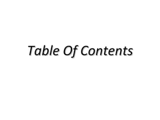 Table Of Contents 