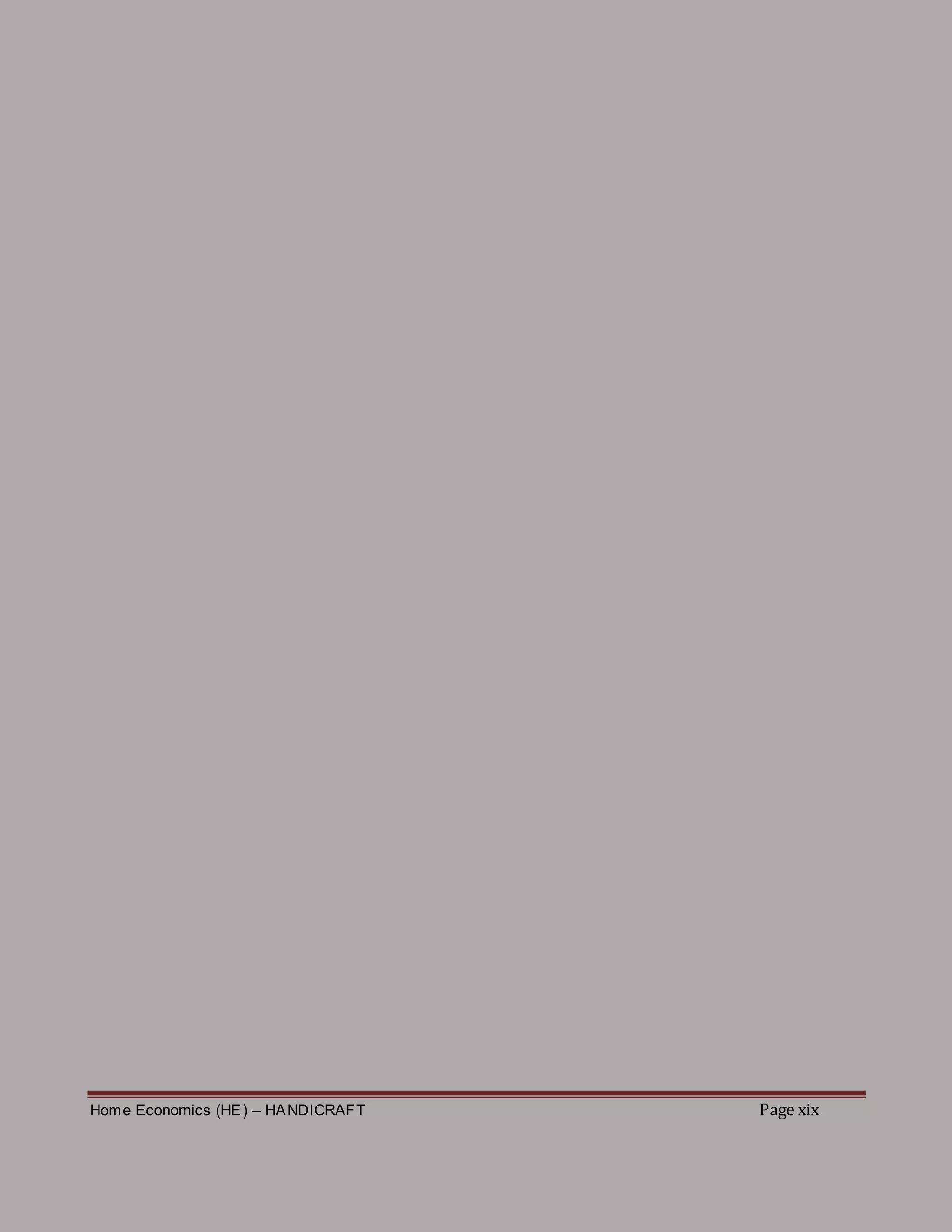 Home Economics (HE) – HANDICRAFT Page xix
 