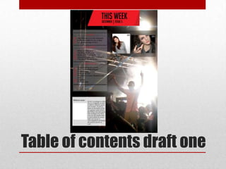 Table of contents draft one
 
