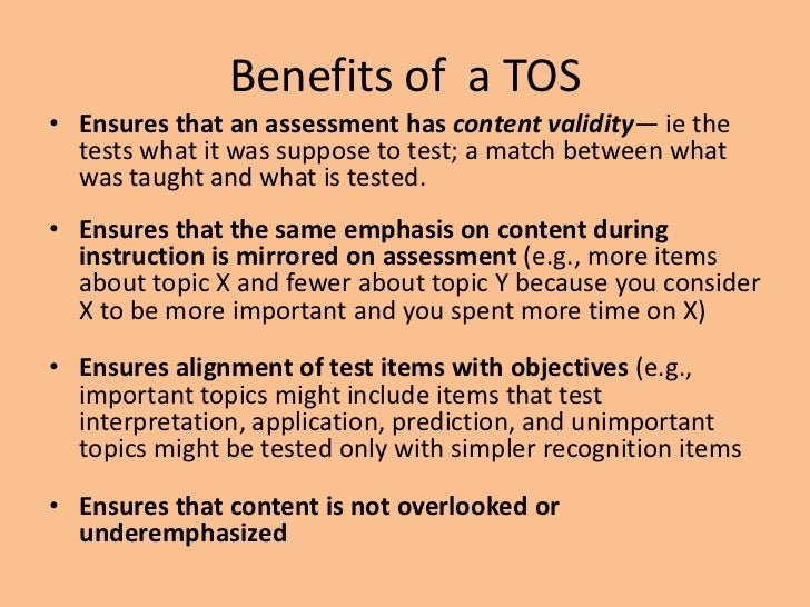 Table of specification curriculum board feb 23