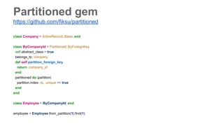 Table partitioning in PostgreSQL + Rails | PDF