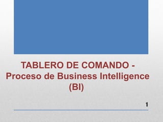 TABLERO DE COMANDO -
Proceso de Business Intelligence
             (BI)
                               1
 