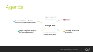 Cabinet de conseil IT et Agilité
Agenda
 