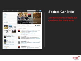 n
Société Générale
2 comptes dont un dédié aux
questions des internautes
 