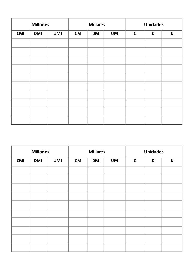 printable decimal worksheet 1 Tablero posicional