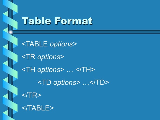 Tables of html sebagai bahan untuk membuat tabel.ppt