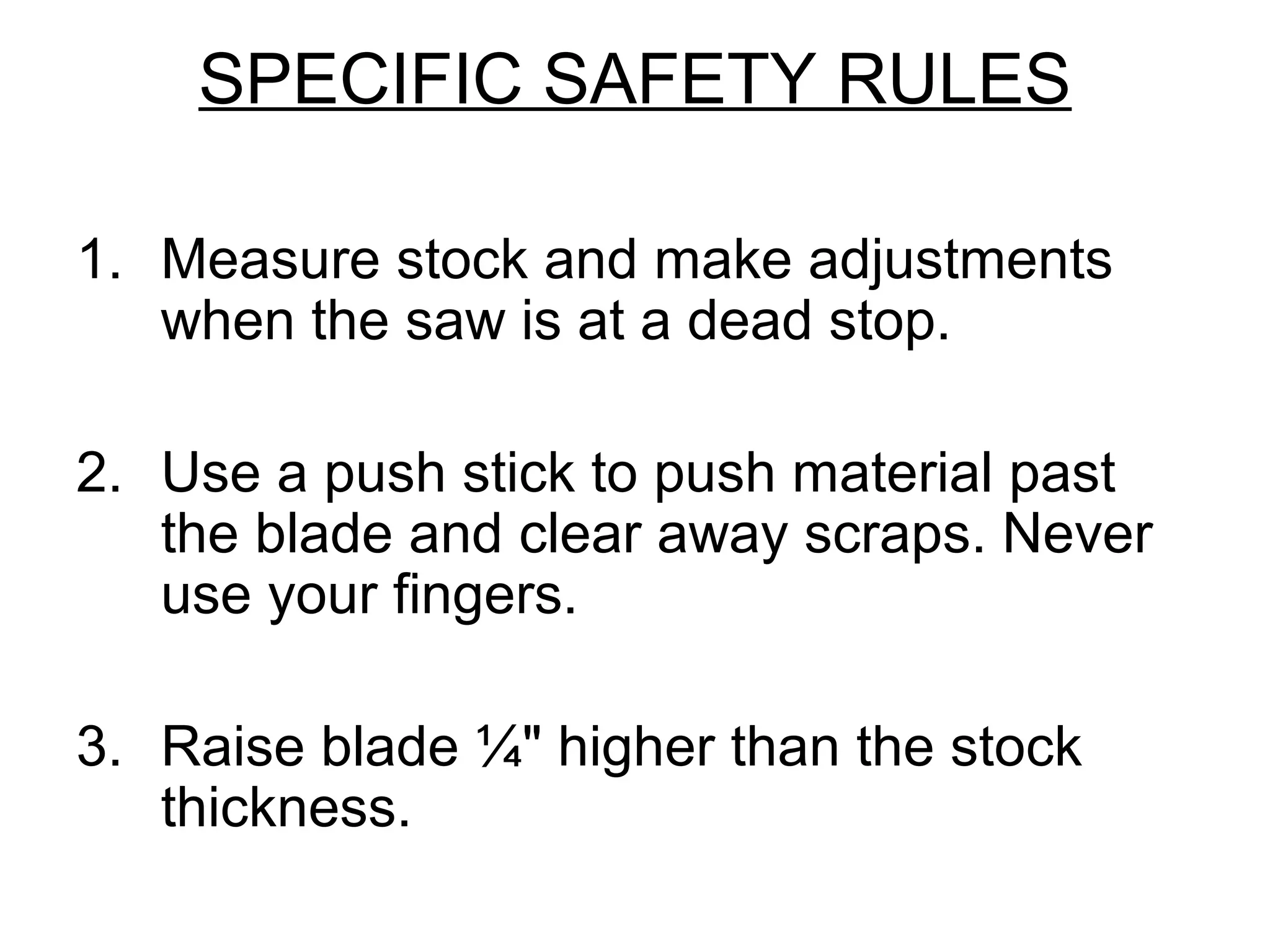 Table saw safety PPT