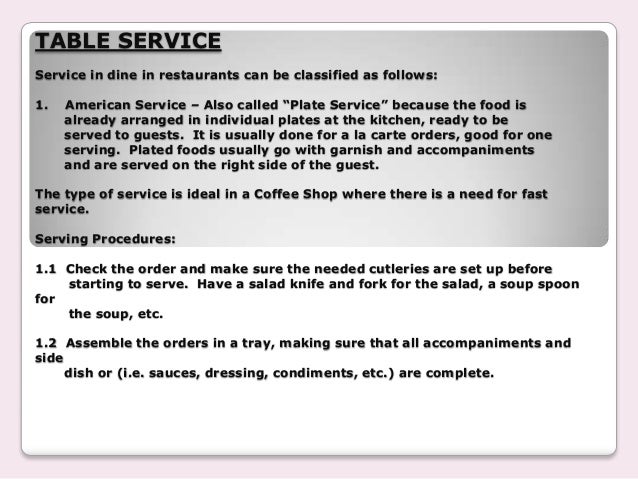 Table service Table service