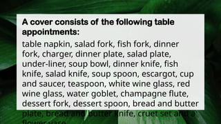 Different kinds and styles of Table Set Up .pptx