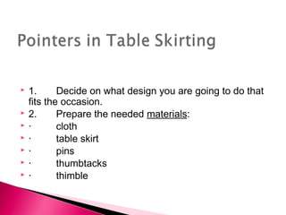 Table skirting | PPT