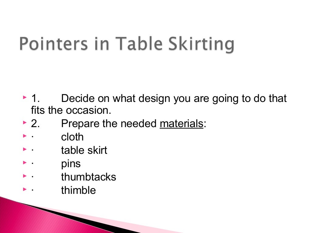 Table skirting