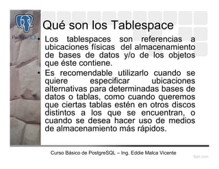 Administración de Tablespace en PostgreSQL | PDF