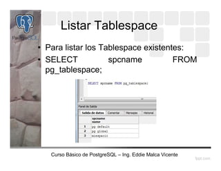 Administración de Tablespace en PostgreSQL | PDF
