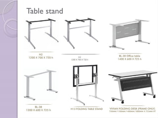 Tables stand design catalogue pictures nil | PPTX